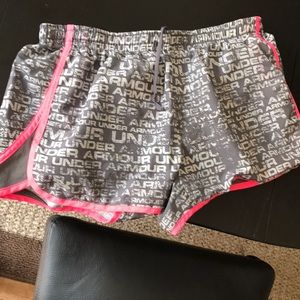 Under Armor running shorts!